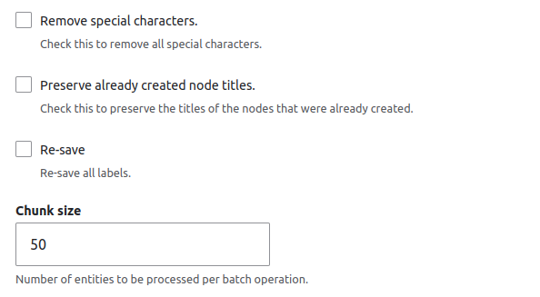 Automatic Entity Label - More config